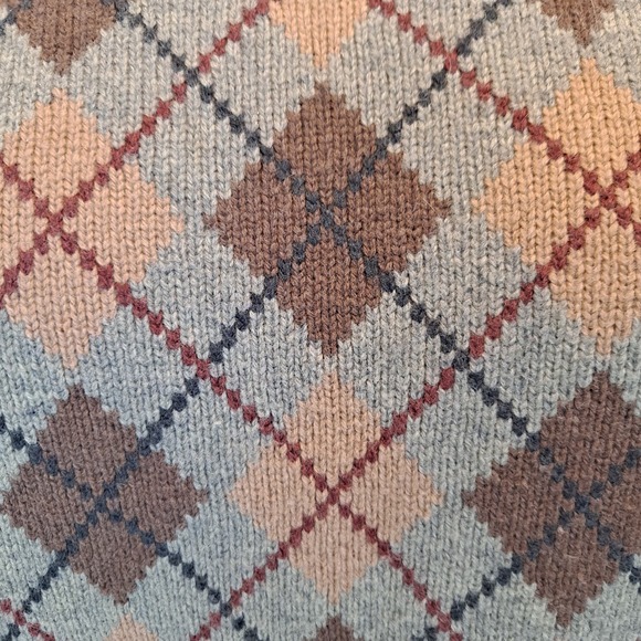 Ralph Lauren Sweater Size S Lambswool Cashmere Pullover Argyle Fall Colors - Picture 3 of 7